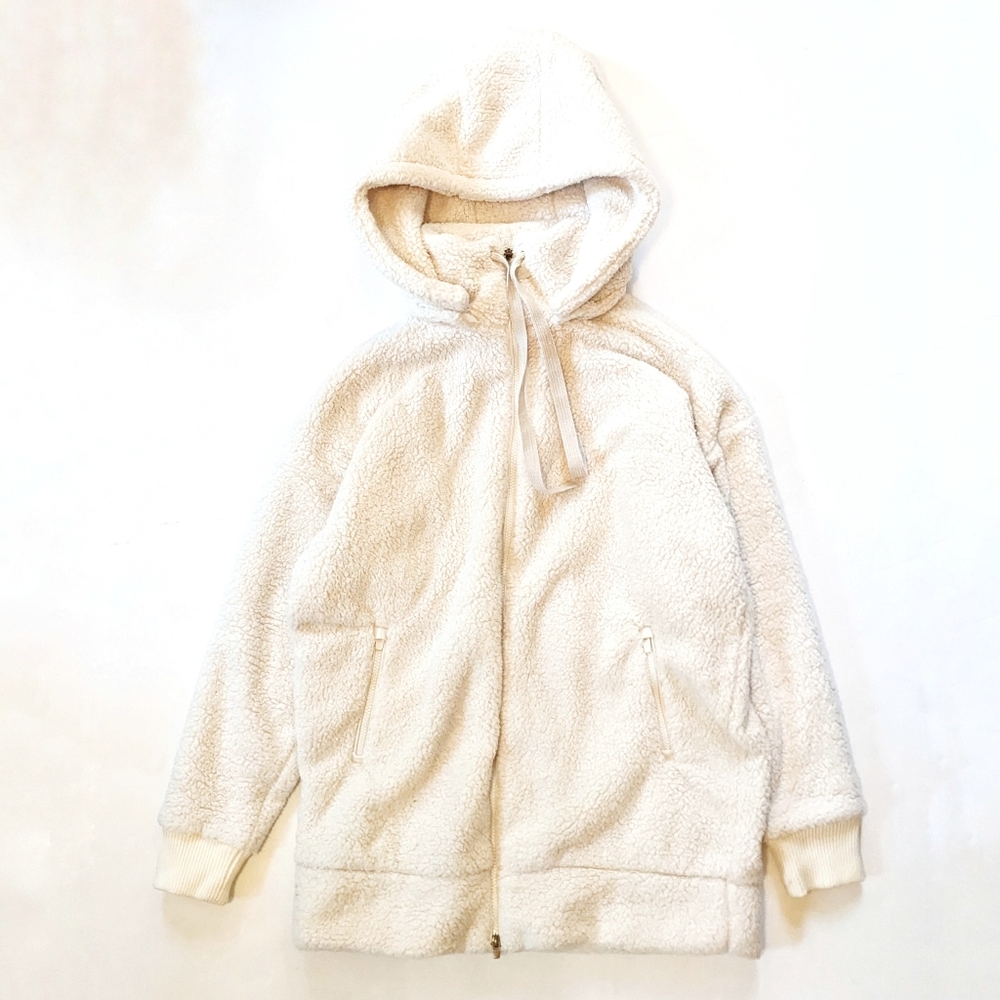 Athleta White Sherpa Fleece Jacket